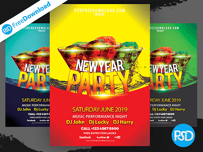 Music Night Party Flyer Design Psd