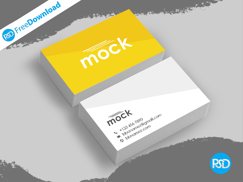 Yellow Business Card Mockup Psd By Psd Free Download On Dribbble