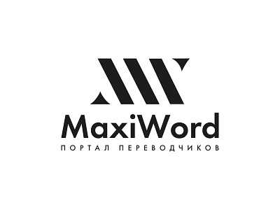 Maxi Word branding design flat icon logo minimal typography website