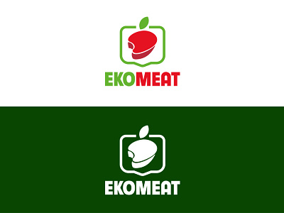 EkoMeat branding design flat icon logo typography vector