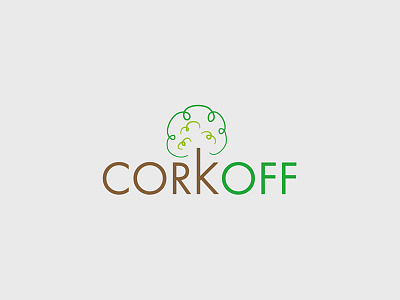 Corkoff art brand branding design flat green icon lettering logo minimal tree typography