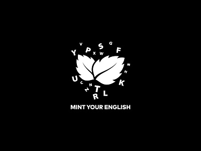 Mint Your English alphabet art brand design english language leaf lettering logo logotype typography