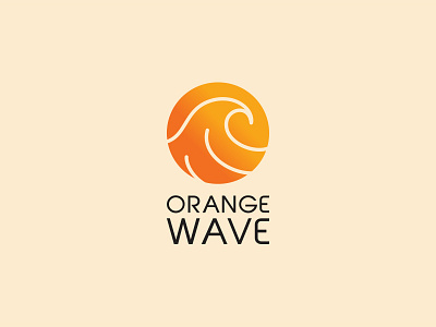 Orange Wave art brand branding design flat icon lettering logo logotype typography