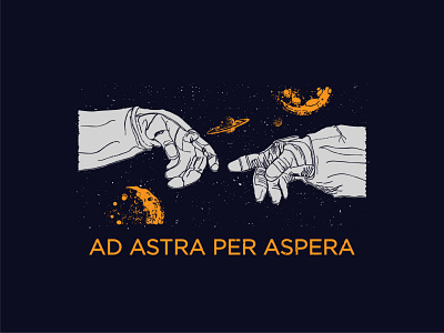 ad astra per aspera apparel design apparel graphics clothing design illustration logo tees design typography universe vintage