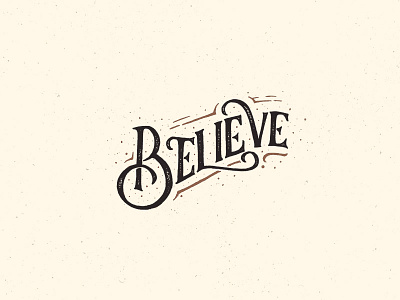 Believe branding handlettering logo typogrpahy vintage watercolor