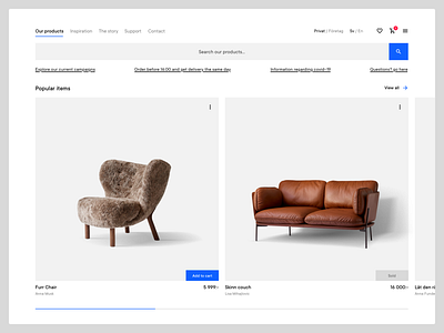 Quality furniture store art design dribbble best shot homepage shop shopping simplistic ui ui design uiux web