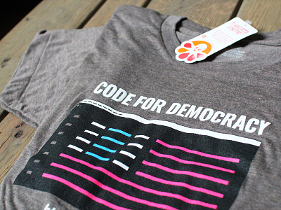 Code for Democracy america civic code code editor democracy flag technology tshirt usa