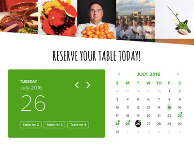 Ticketing Calendar calendar event reservation restaurant rsvp ui ux