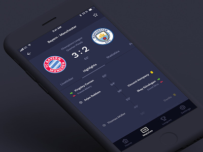 Match App Concept app bayern football game match score soccer ui ux