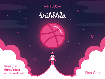 First Shot design dribbble flat illustration invite