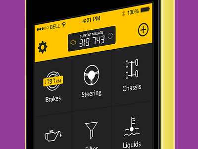 Check Engine: Logbook for your car! auto black car gears ios iphone parts yellow