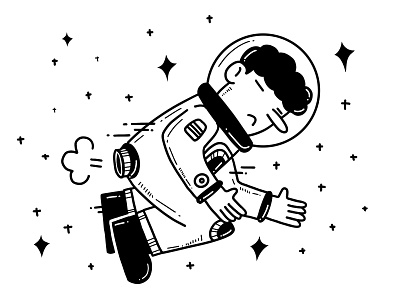 Like A Farting Spirit boy fart illustration outerspace space