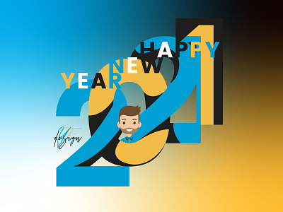 Happy New Year 2021 2021 better branding character colors design flat gradient happy happynewyear illustration lettering logo together typography work