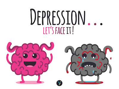 Depression #LetsFaceIt character depression design feelings flat illustration vector