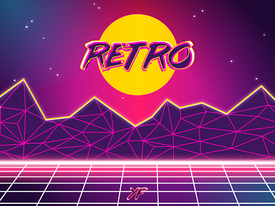 Retro Graphics 80s style colorful design flat geometric illustration lettering retro typography vector