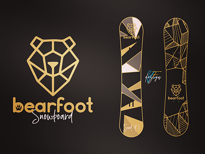 Bearfoot Snowboard 🏂 bear bearfoot board brand brandesign design foot gold quality snow snowboard sport white winter