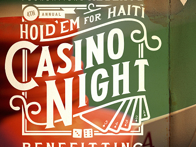 Casino Night cards casino dice haiti hand lettered holdem lettering night sign
