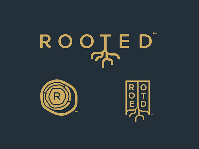 Rejected | Rooted Logo Concepts branding design log logo mark r rooted roots tree