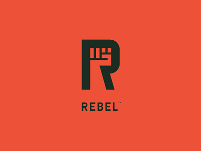 Rebel Logo Concept branding fist hand mark r rebel rebellion