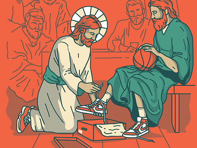 The Greatest Among You | Illustration christ church jesus jordan nike servant shoe shoebox sneaker