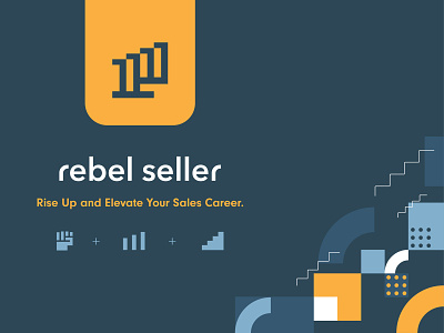 Rebel Seller Logo Design branding career chart data elevate growth logo rebel results rise sales seller yellow