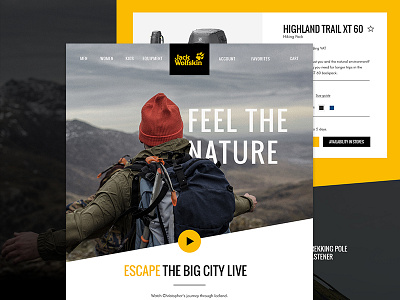 Jack Wolfskin Redesign - Concept concept e commerce redesign shopping sports