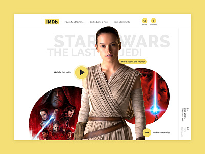 IMDb - Featured Movies clean layout light web design