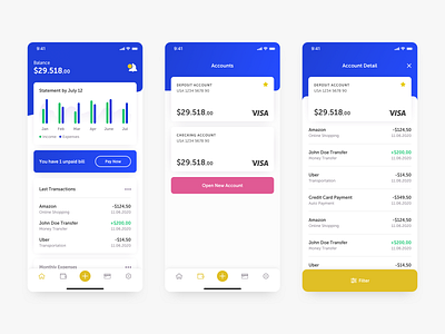 Banking App Concept bank bank card banking banking app card design graphic transaction ui ux