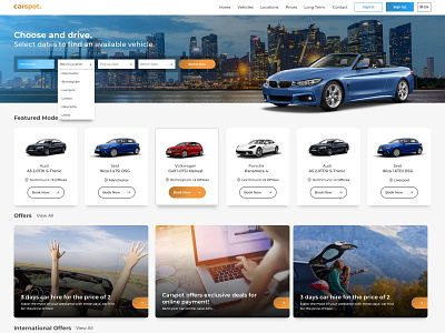 Carspot - Car Rental Services button car rent car rental commerce inspiration ui ui card uichallange ux ux challenge web web site