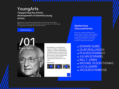 YoungArts & HBO brand design ui ux web webdesign