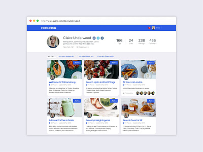 Foursquare Profile design profile ui ux web webdesign