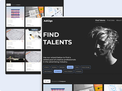 AdGigs- Web Application design ux web