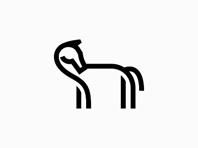 Horse animal black and white horse icon line nature symbol