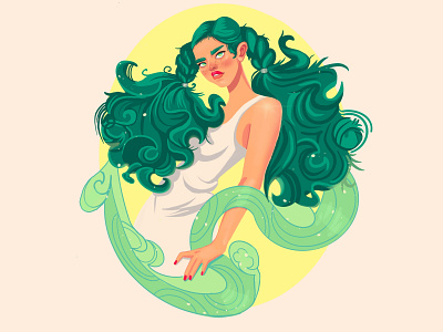 Girl «Green Fairy»🔥 app art banner character game green icon identity illustration illustrator poster procreate vector