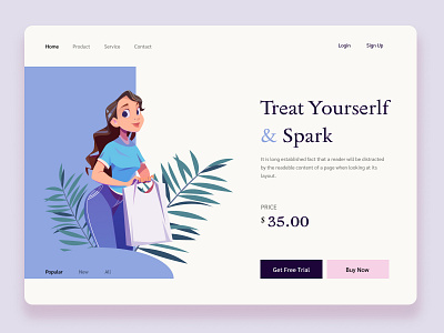 Landing page design app art banner branding character design graphic design icon identity illustration illustrator logo procreate profile typography ui ux vector website