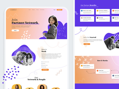Partner Benefits page app branding design gradient illustration landing page minimal partners page partnership profile ui ux visual