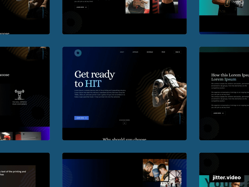 Concept Boxing Landing page