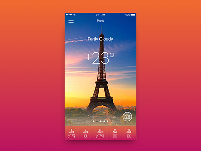 Meteo Mobile App app concept dailyui design interface sunset ux visual weather widget