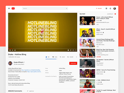 YouTube Video Page | Theater/Vertical Mode animation concept interface resize rotation ui ux video web design youtube
