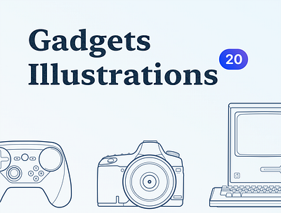 Free 20 Gadgets Outline Illustrations apple camera design device gadget icon set illustration laptop outline vector