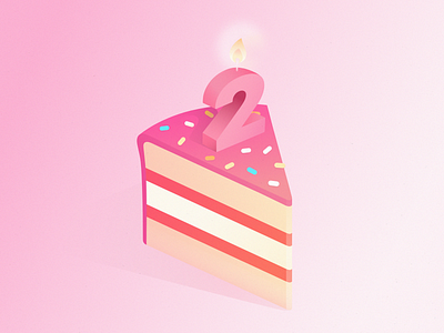 Two Dribbble Invites cake candle design dribbble illustration invitation invite giveaway sweet