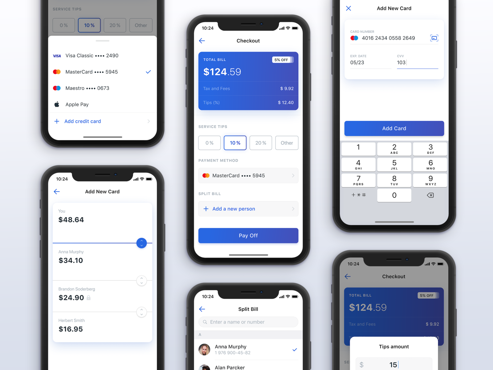 Какой номер приложения. Cards UX. Mobile UI Billing. Split Bill interface. Экран с интерфейсом приложения Repayr – SPLITBILLS.