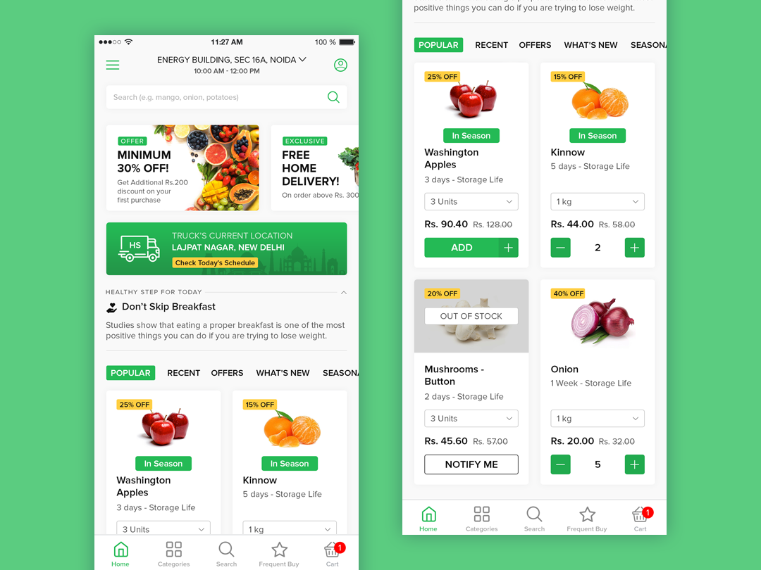 Buy Fresh Fruits and Vegetable App by Mukesh Bisht on Dribbble