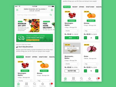 Buy Fresh Fruits and Vegetable App app design e commerce app fruits app grocery app vegetables app