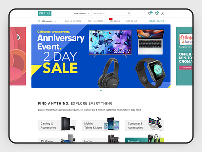 Croma - Electronic Retail concept design retail design webdesign website concept website design website template