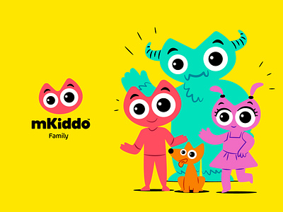 mKiddo Family brand branding cartoon colo concept design illustration logo mascot symbol