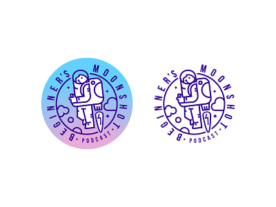 Logo for beginner's Moonshot brand branding concept design icon illustration logo logodesign podcast symbol vector