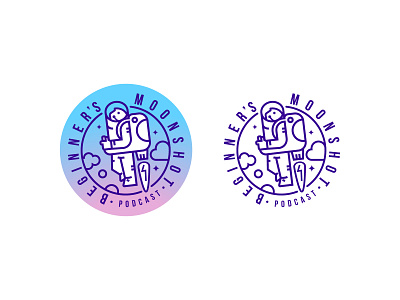 Logo for beginner's Moonshot brand branding concept design icon illustration logo logodesign podcast symbol vector