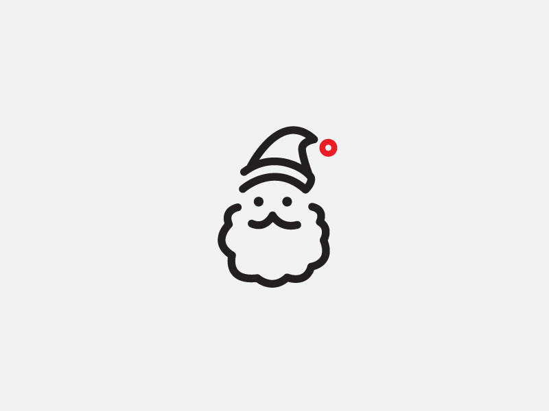 Santaicon line symbol minimalistic minimal design christmas santa logo design logo icon