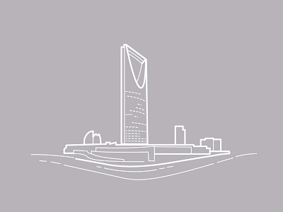 Kingdom Centre in Riyadh arabian architecture concept design icon illustration line logo saudi symbol tower vector